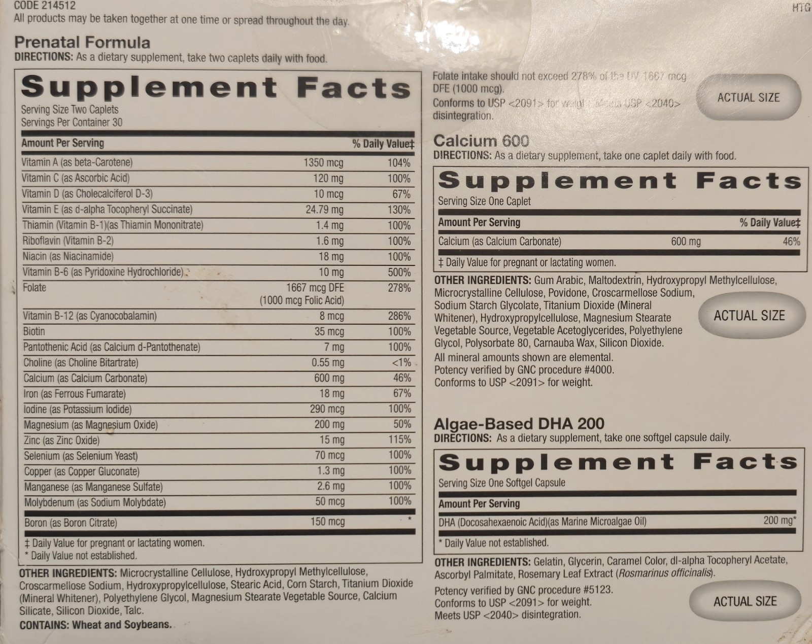 GNC Womens MULTIVITAMIN PRENATAL 30 Day PROGRAM 3 Pack ( 30 Days) BEST BY 9/26
