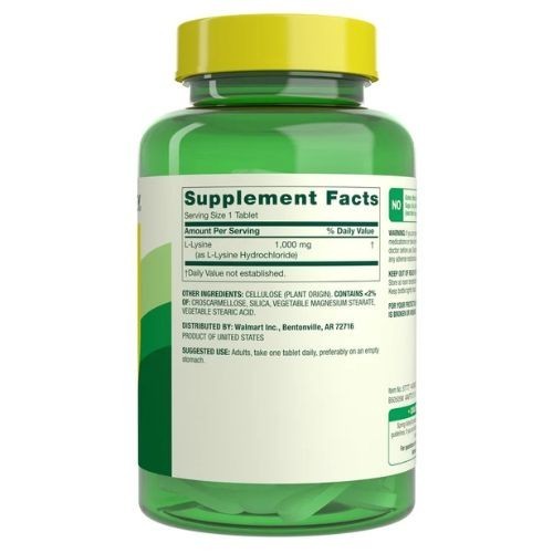Spring Valley L-Lysine 1000mg 100 Ct | Immune Support & Tissue Health Supplement