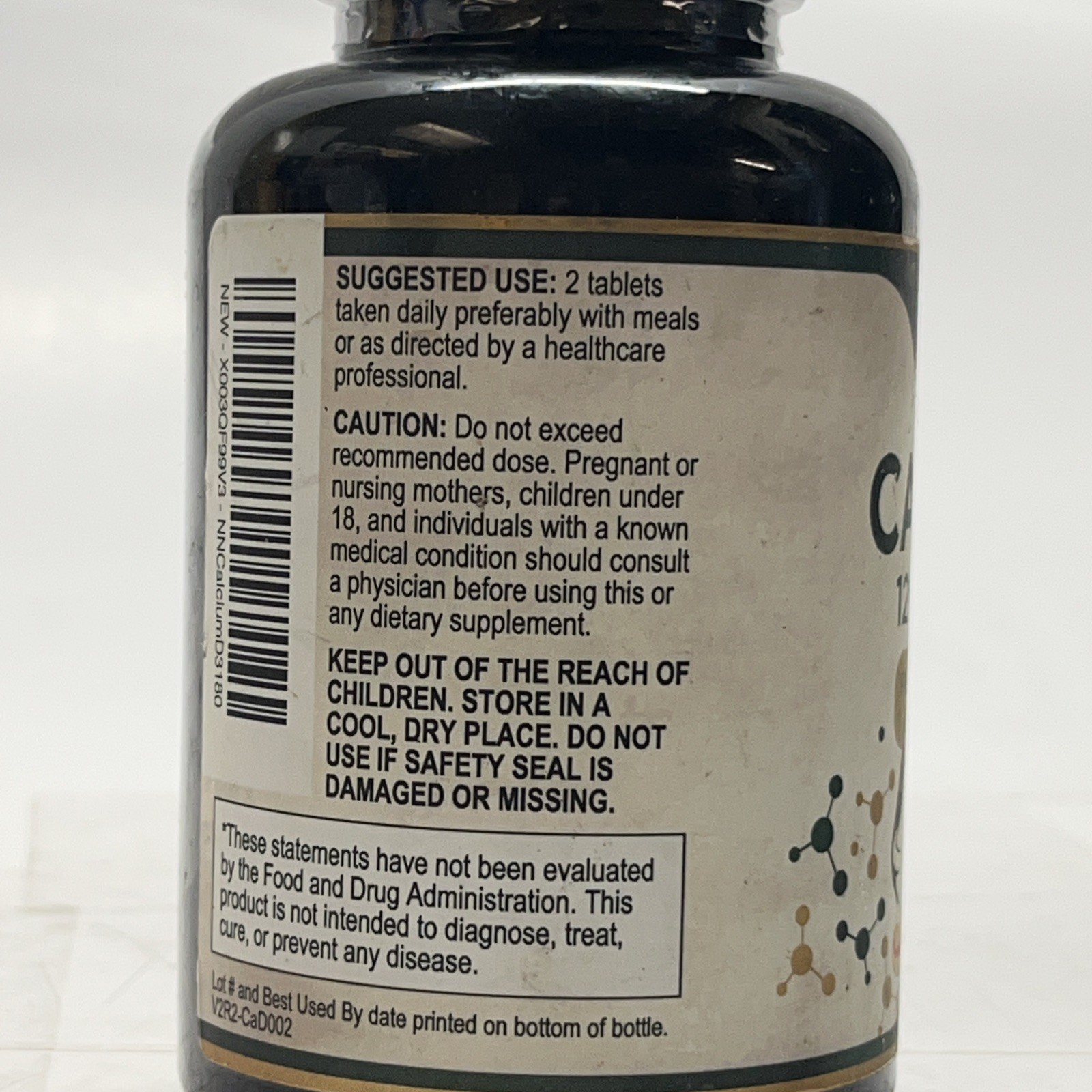 Natures Nutrition Calcium 1200mg 1600IU VitaminD3 Bone Strength Exp2/2027 180ct