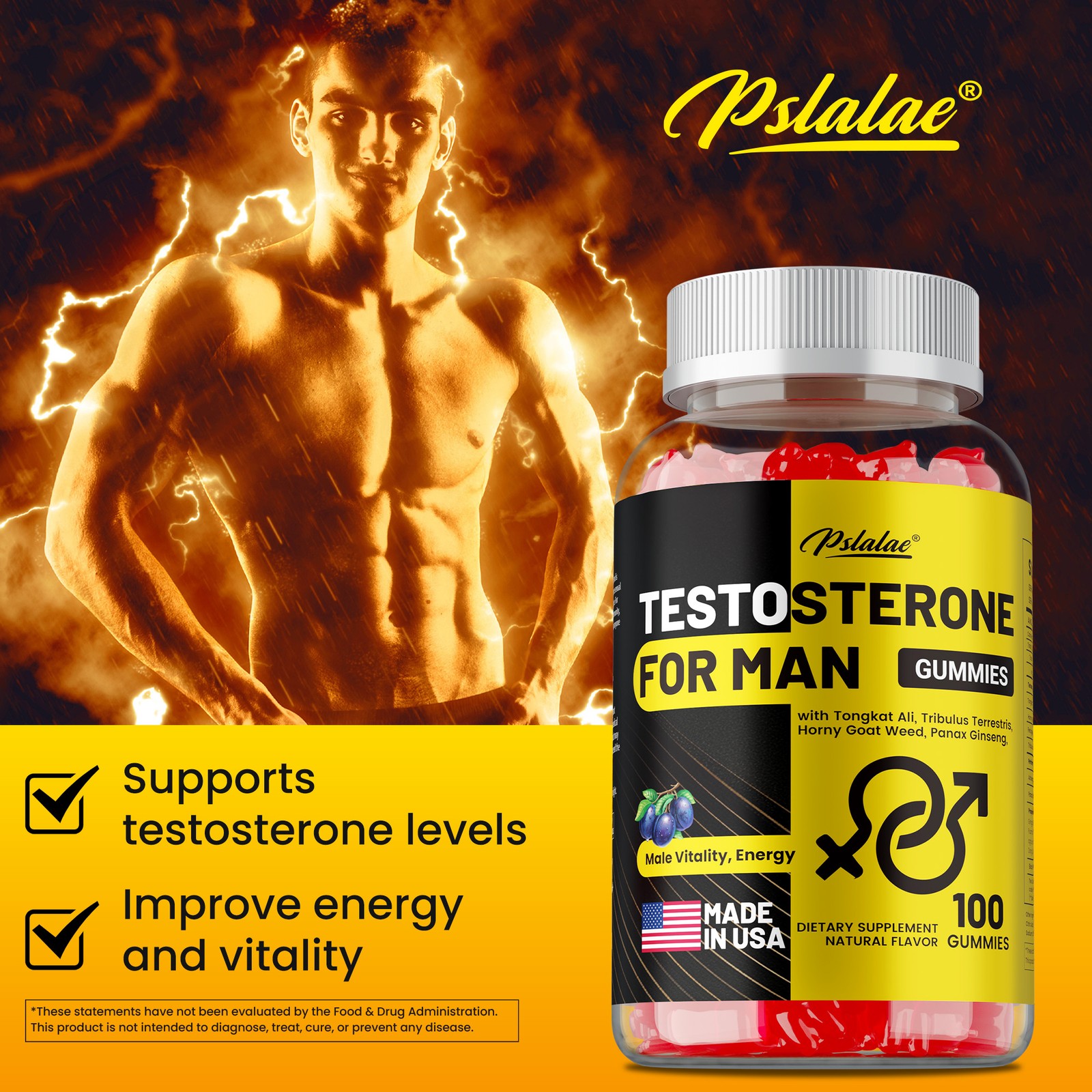 Testosterone for Man 100pcs – Libido Support, Muscle Recovery After Exercise