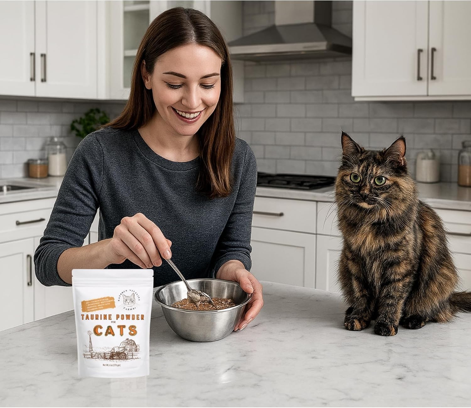 Taurine for Cats – Taurine Powder for All Ages Including Kittens – 144+ Servings