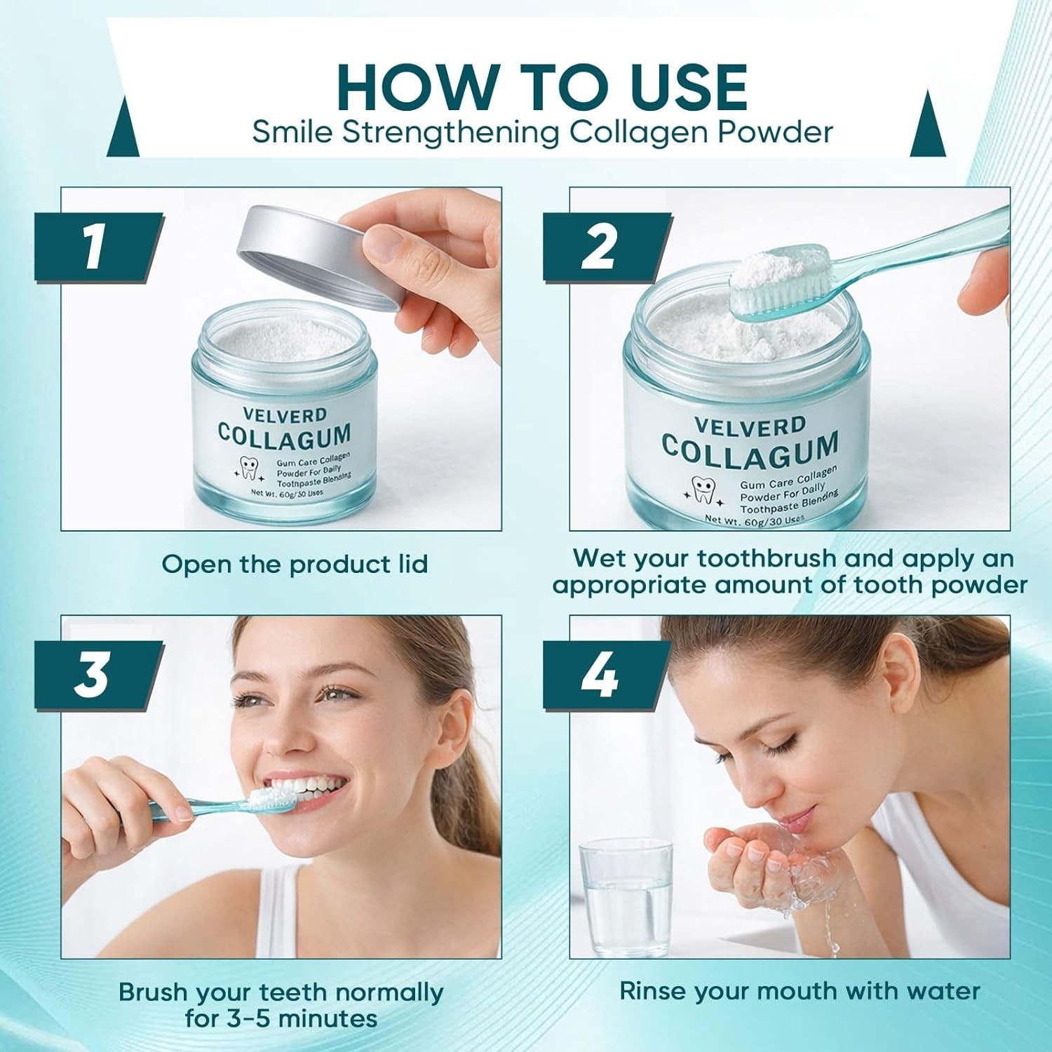 Velverdo Collagen Powder, Velverdo Gum Collagen, Collagum Hydroxyapatite Toothpa
