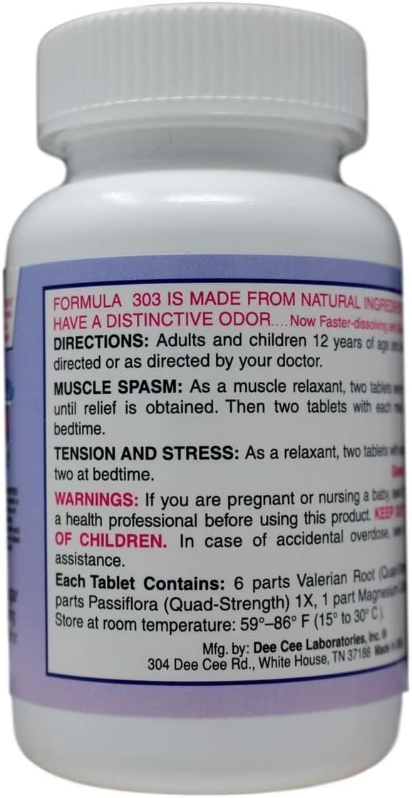 Dee CEE Labs Formula 303 Maximum Strength Tablets, Tablets; All-Natural conta…