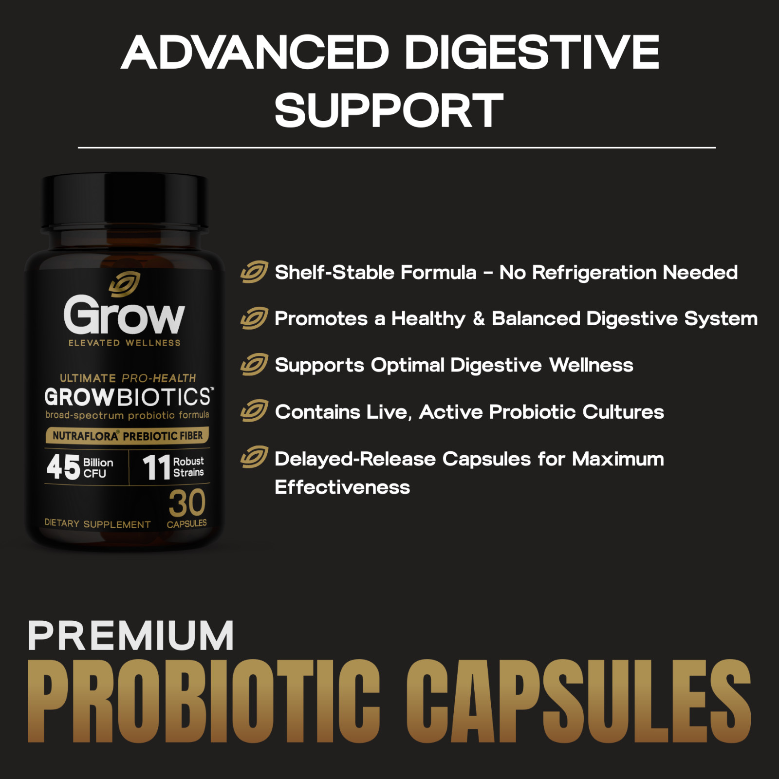 Daily Probiotics w/ Prebiotics 60 Billion CFU Vegan Gut & Digestive Health 30ct