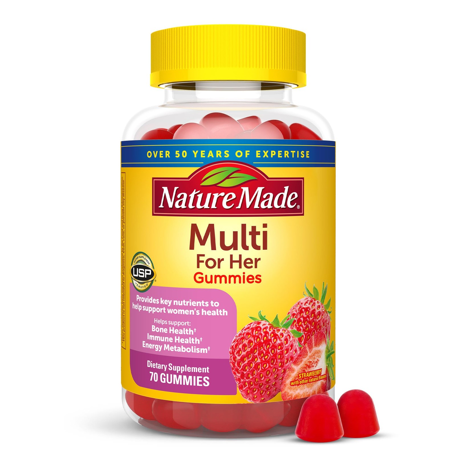 Nature Made Multivitamin For Women, Womens Gummy 70 Count (Pack of 1)