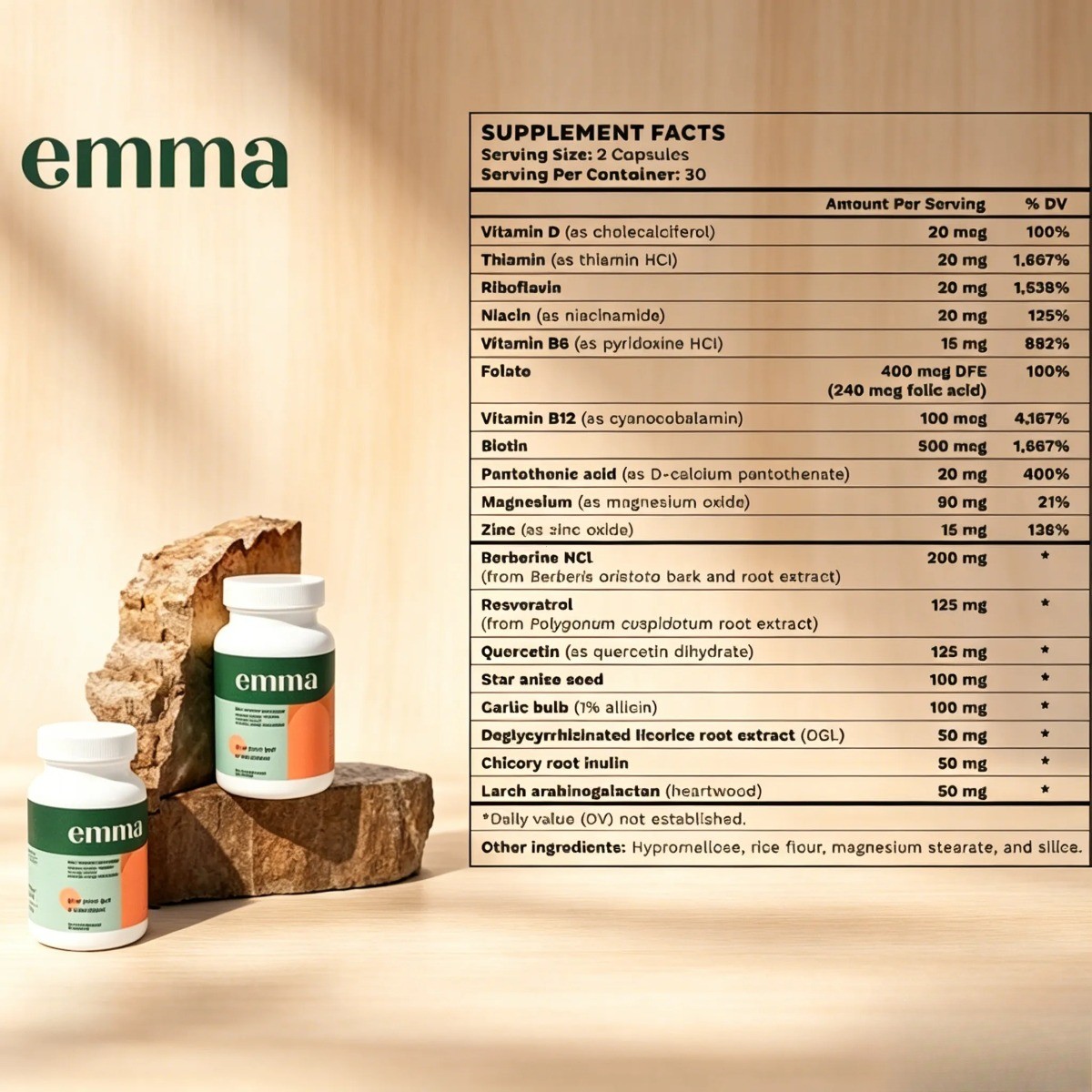 Emma Gut Health & Colon Cleanse–Relief from Bloating & Digestive, 60 Capsules