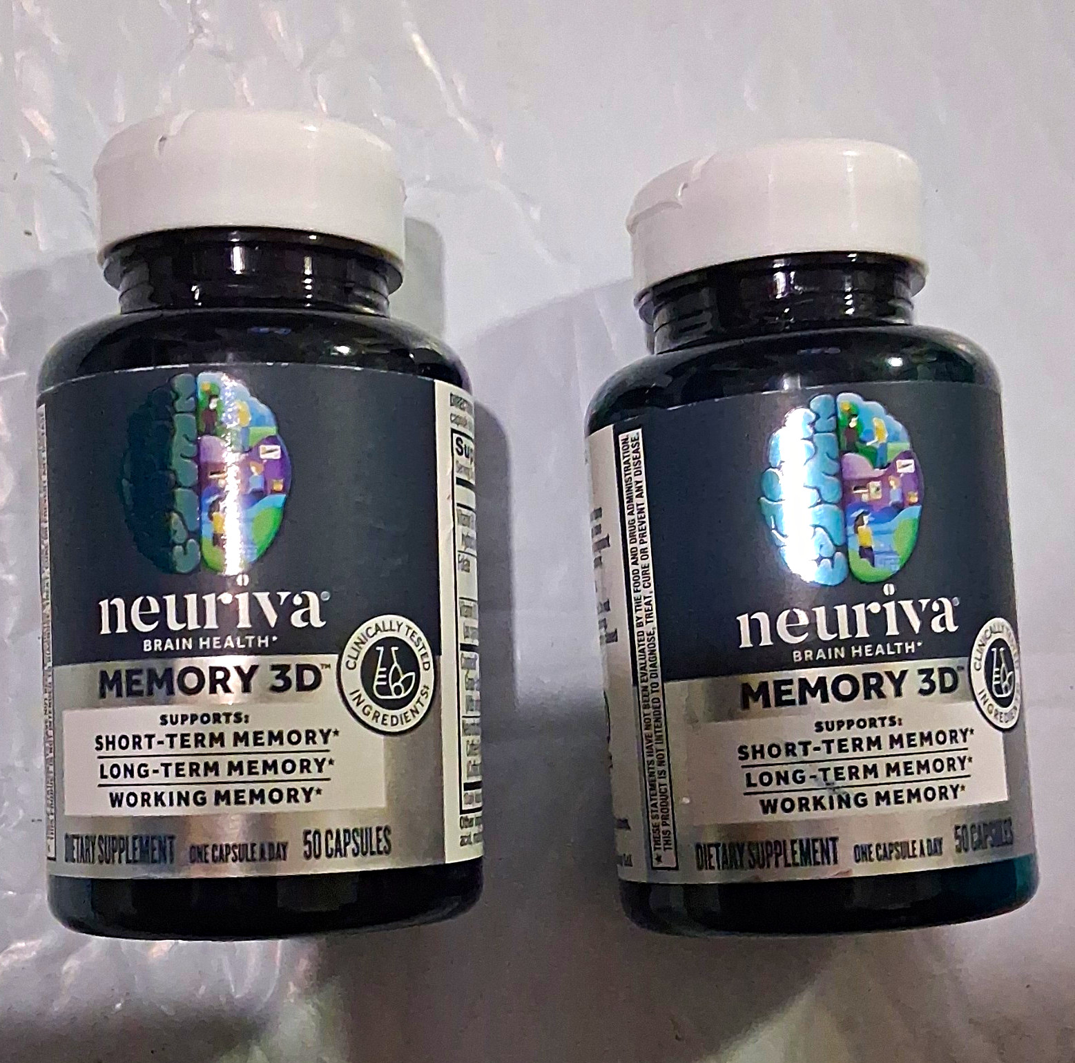 Neuriva Memory 3Db Brain Health Supplements. 2 Bottles 50 Caps Each 100 Total