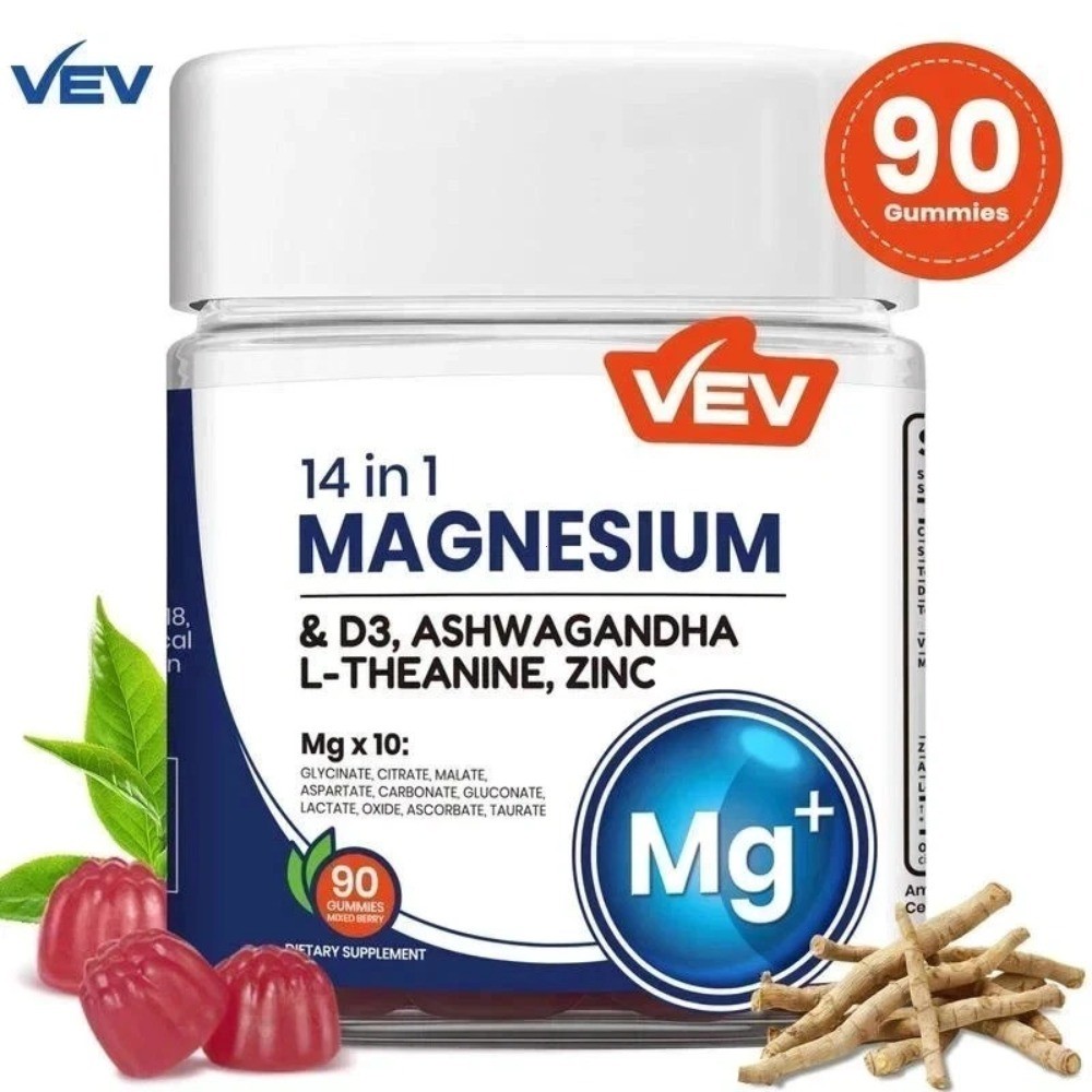 VEV 14-in-1 Magnesium Gummies with Ashwagandha,– Calm & Sleep Support