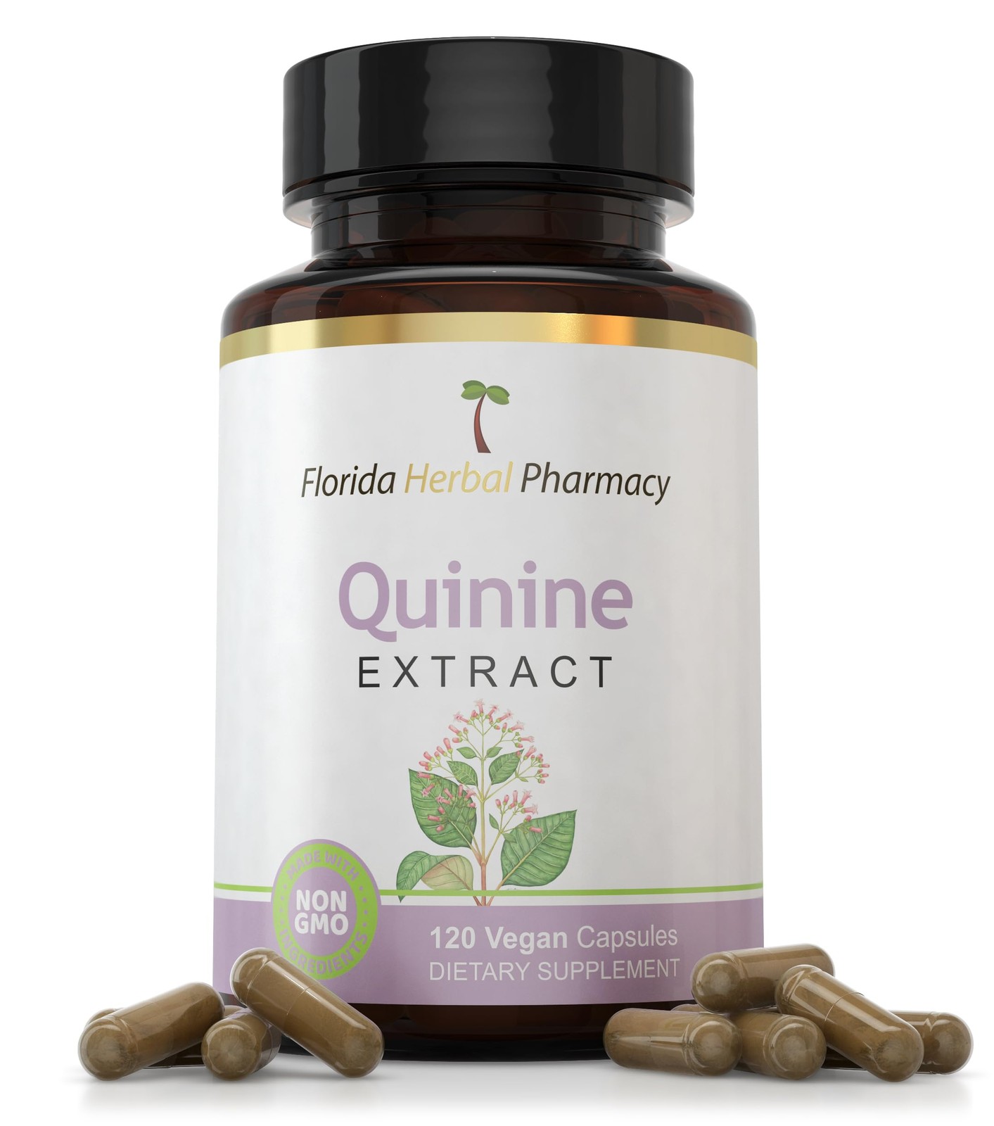 Florida Herbal Pharmacy, Quinine Cinchona Dried Bark Extract Supplement Capsu…