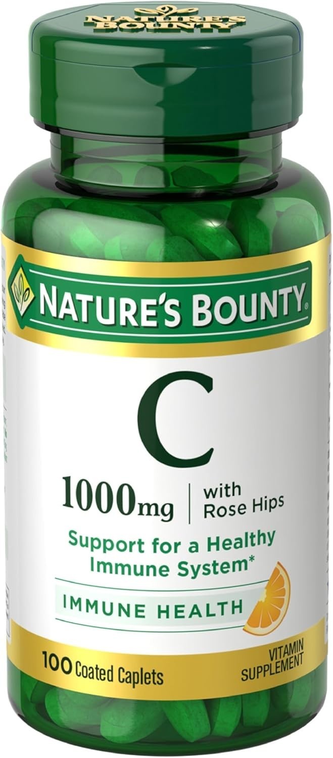 Nature’s Bounty Vitamin C + Rose HIPS 1000mg – 100 Coated Caplets *EXP: 07/2028*
