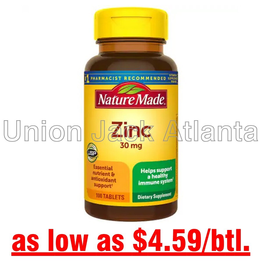Nature Made Zinc 30mg (100 tablets) exp 01/2026 – LOWEST PRICE