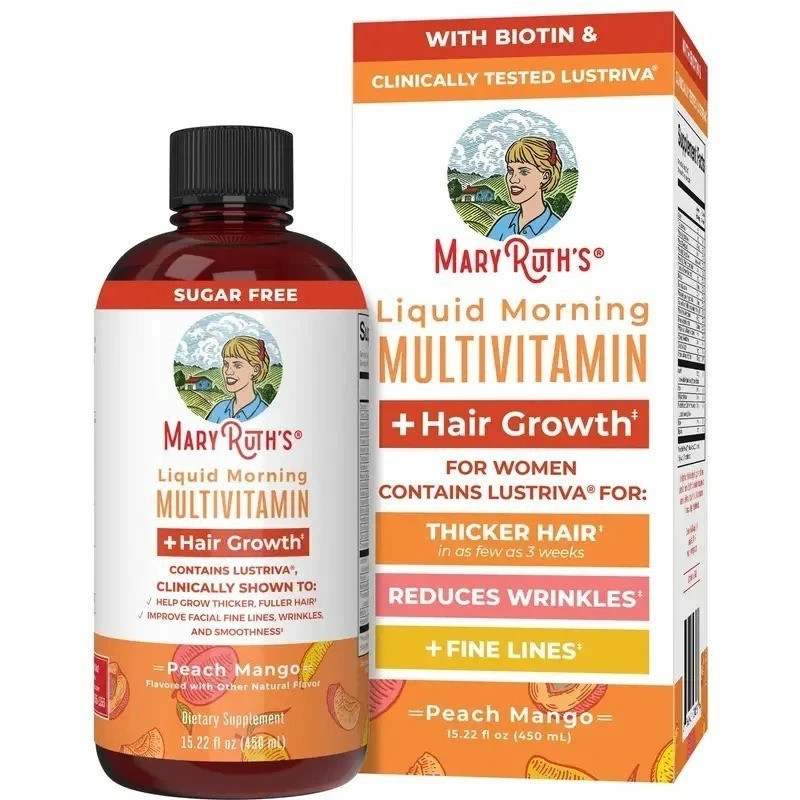 Mary Ruth’s Liquid Morning Multivitamin 15.22oz Scalp Growth Peach Mango