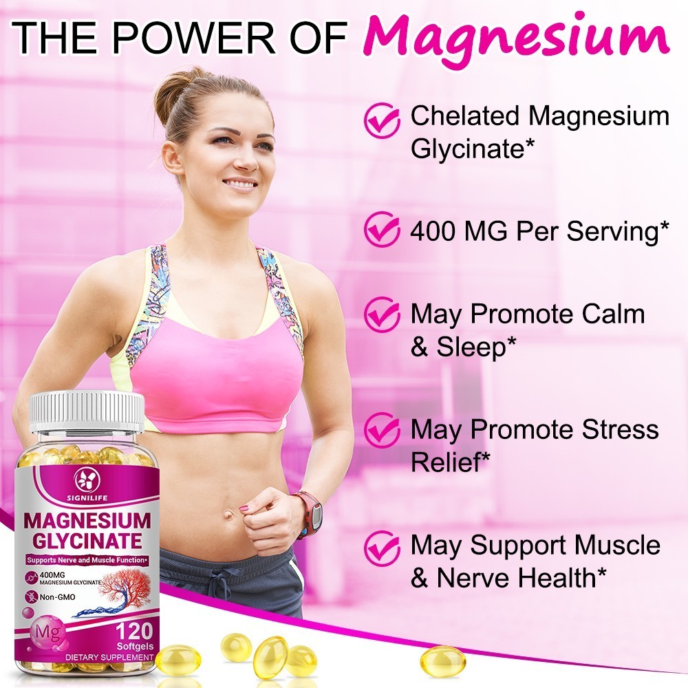 Magnesium Glycinate 400mg -4 * 120 Capsules For Sleep, Stress Relief Support Bon