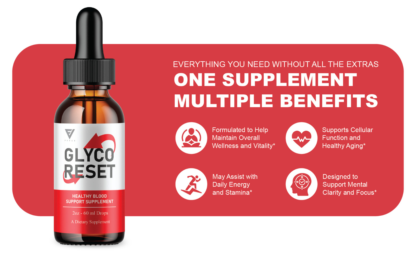 (5 Pack) Glyco Reset Drops, GlycoReset Premium Blood Support Supplement (10oz)