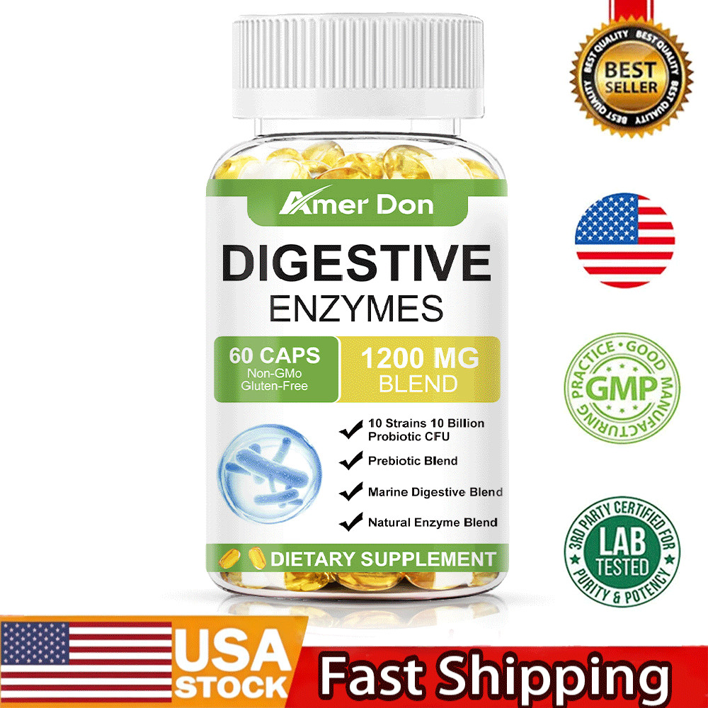 Digestive Enzymes Prebiotic & Probiotics Pancreatin Enzimas Digestivas 60PCS