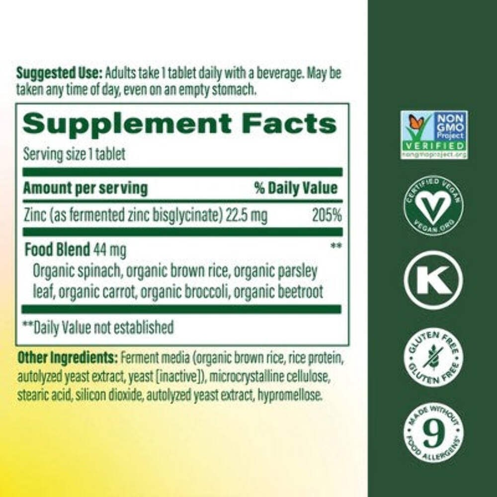 MegaFood Zinc Vegan Immune Support High Potency Fermented Zinc Tablets 60ct – Ne