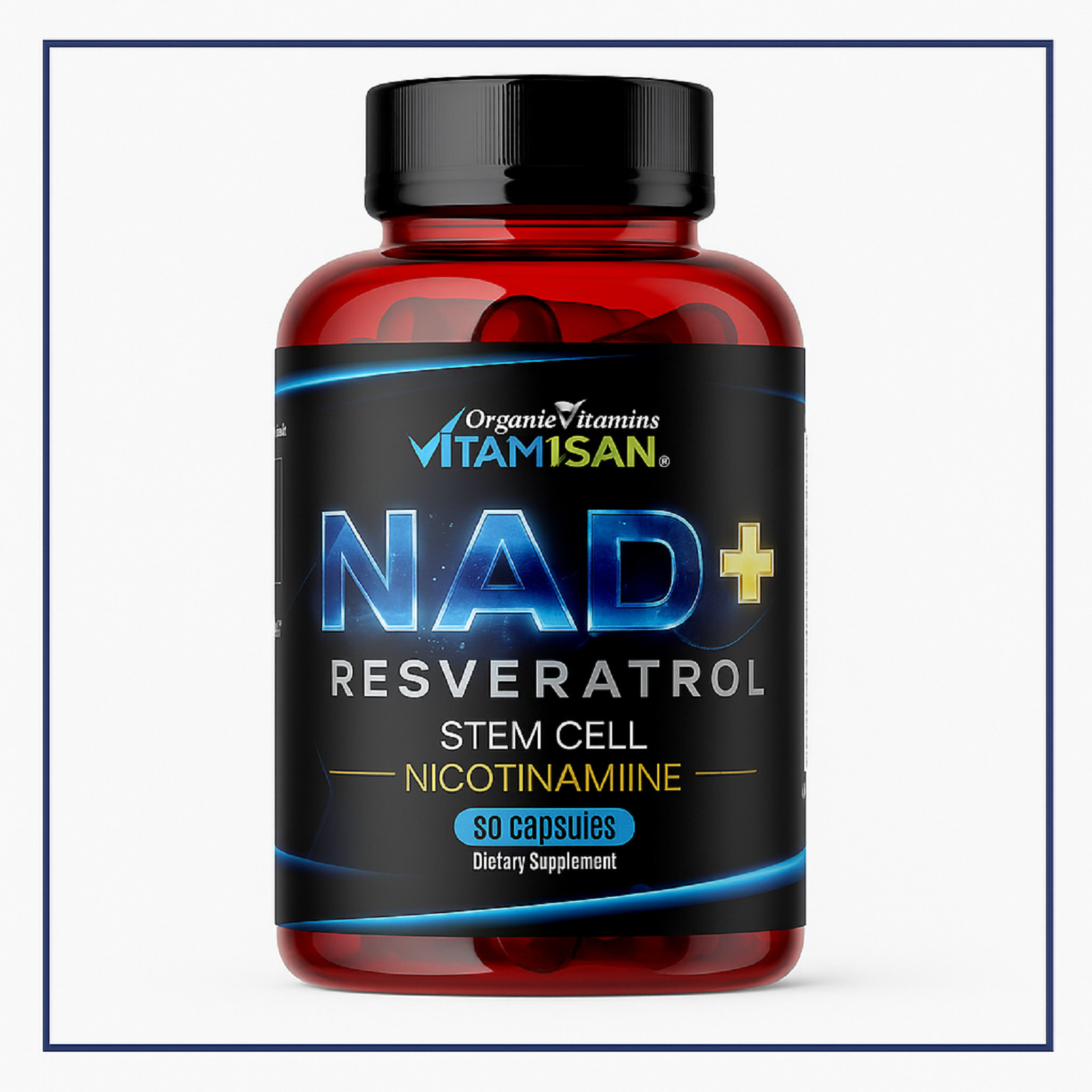 Resveratrol Cq10 NAD 1100mg, 90 Capsules Anti-Aging Antioxidants, Brain Support
