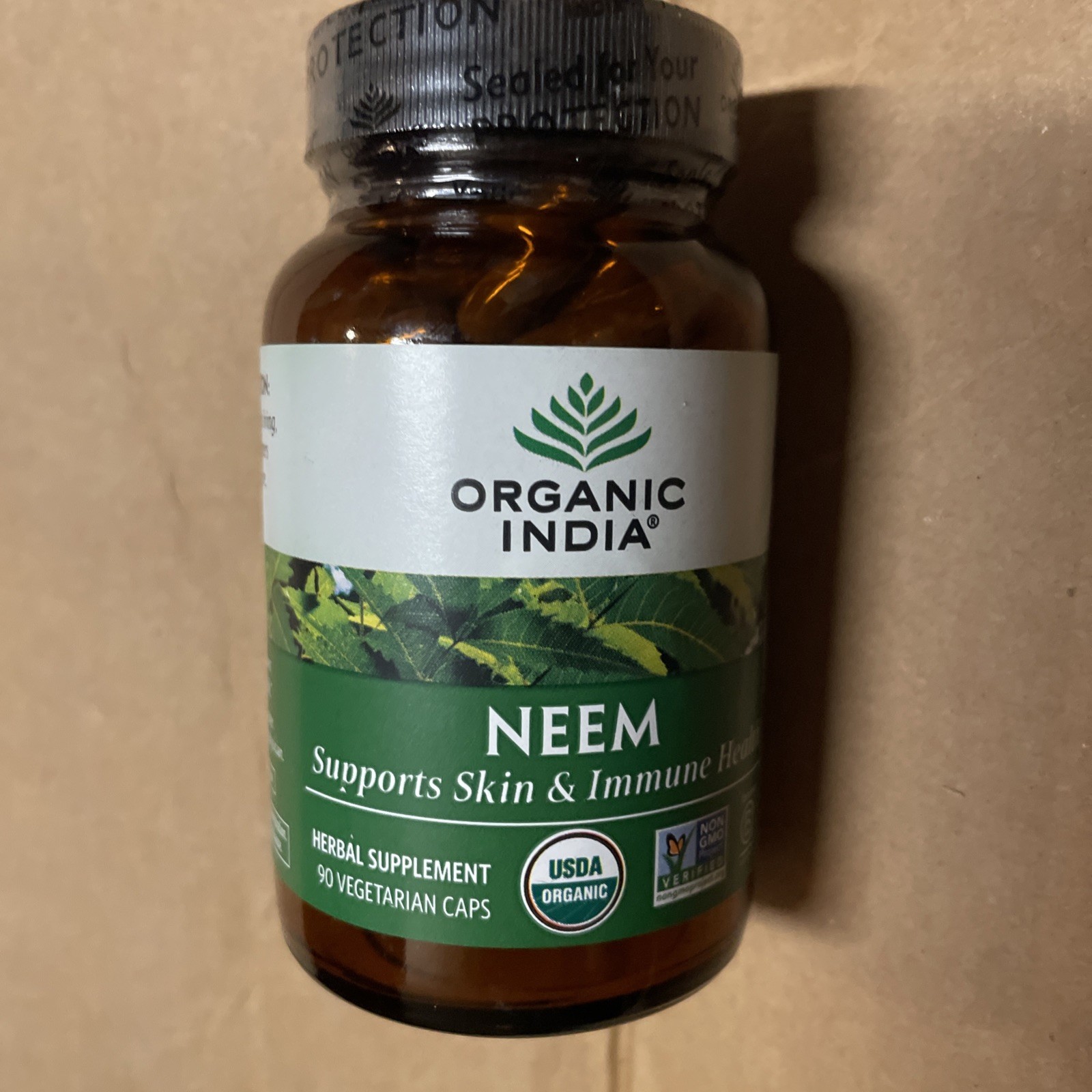 Organic India Organic Neem 90 Veg Caps Gluten-Free Kosher Non-GMO Exp 12/26