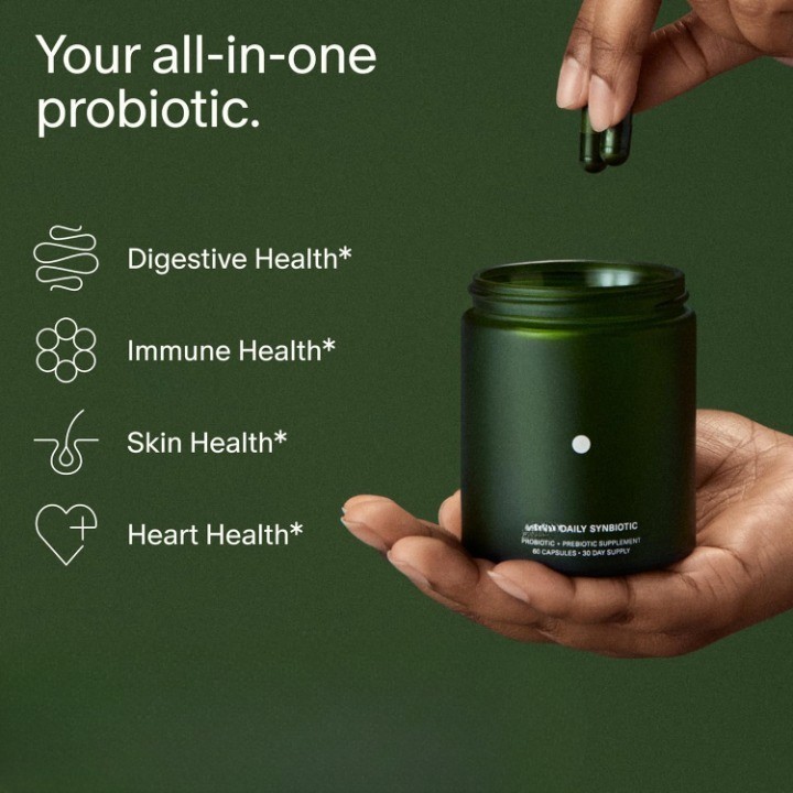Daily Probiotic Prebiotic Synbiotic Supplement 60 Capsules Adults EXP 12/2027