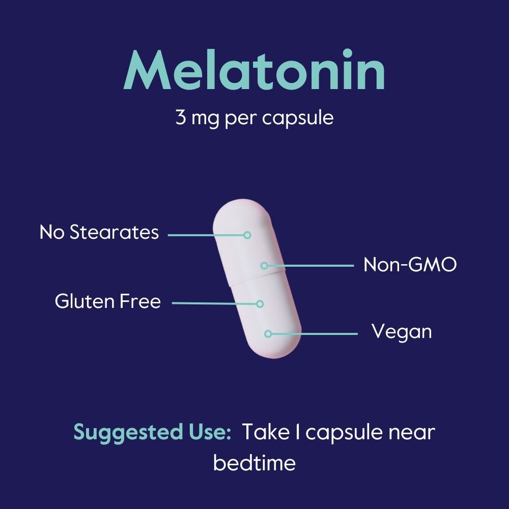 Melatonin 3mg (240 Vegetarian Capsules)-Easy to swallow capsule-Vegan