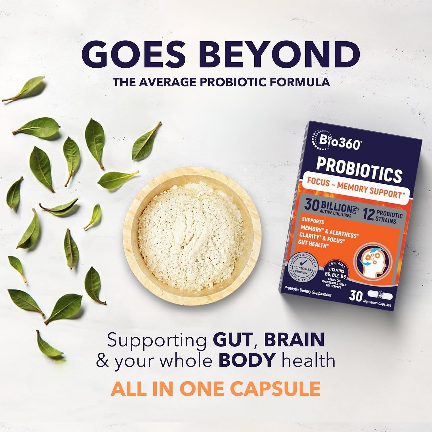 Cognitive Support Capsules – 30 Count for Memory & Digestion Health