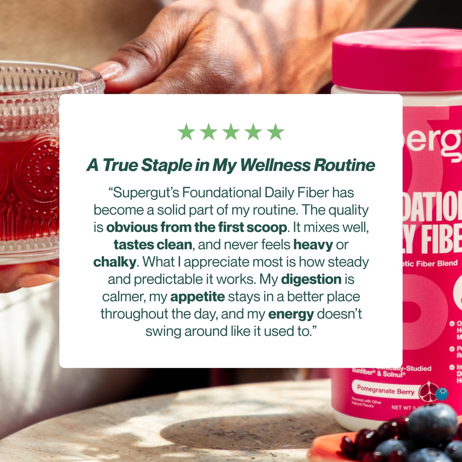 Daily Fiber Powder – Sugar Free Vegan Prebiotic Blend for Gut Health, 18 Serving