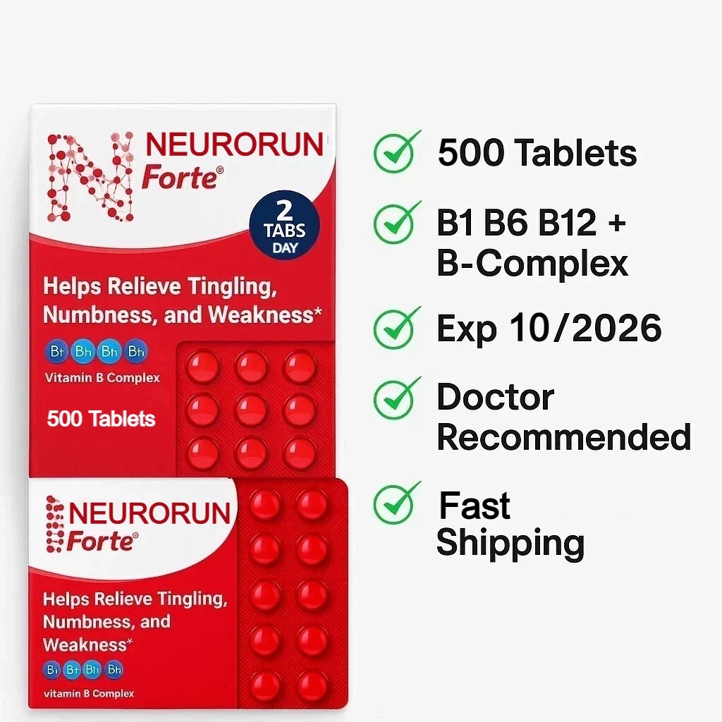 Vitamin B Complex B1, B2, B3, B6, B12 Nerve Relief, Numbness & Tingling 250 tabs