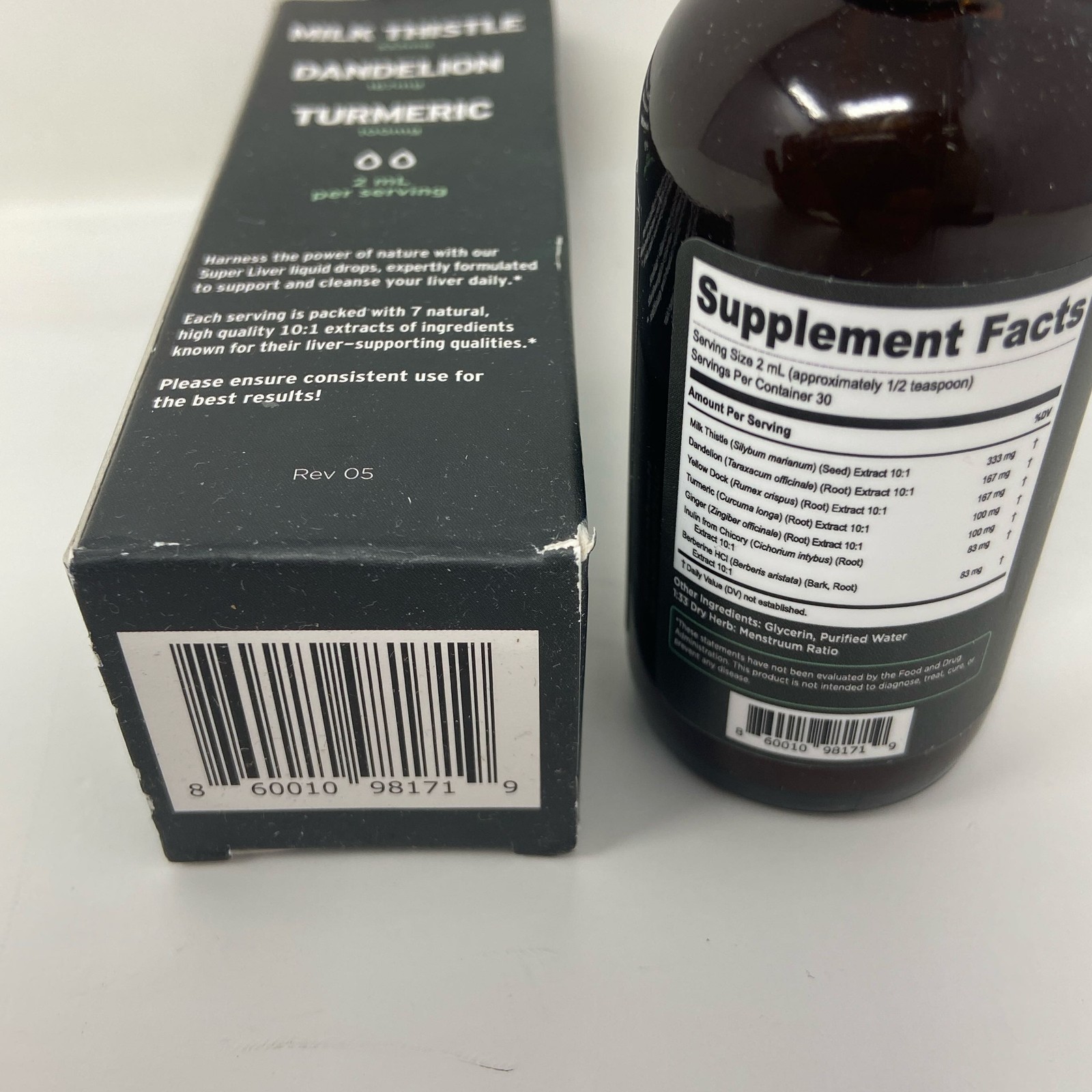 SuperBonsai Super Liver Support Drops 2 fl oz (60 mL) Amber/Black