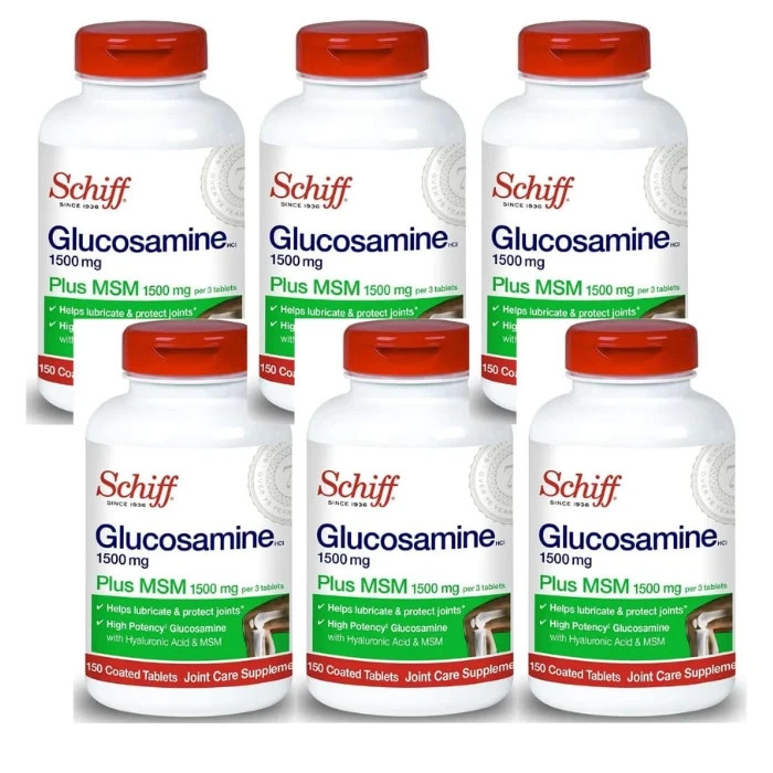 Schiff Glucosamine Plus MSM 150 tabs pack of6