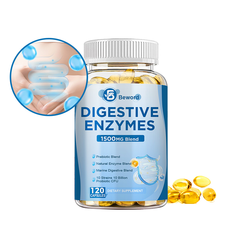 120Digestive Enzymes Prebiotic & Probiotics Gas,Constipation,Bloating Relief