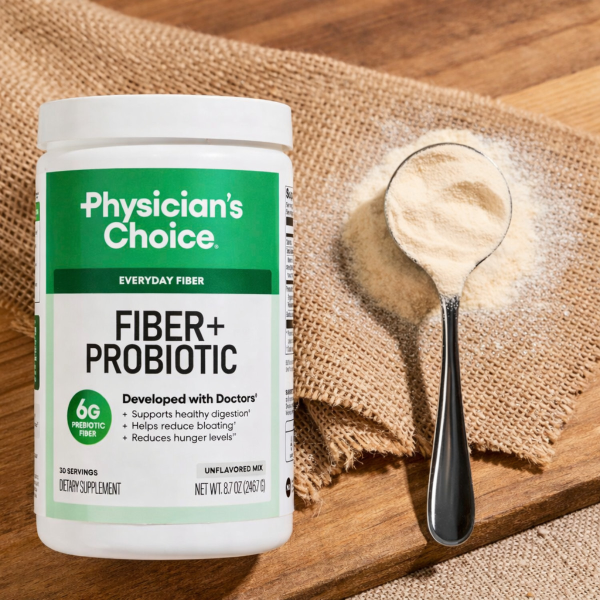 Physician’s Choice Fiber + Probiotic Powder 246.7g Digestive Support Supplement