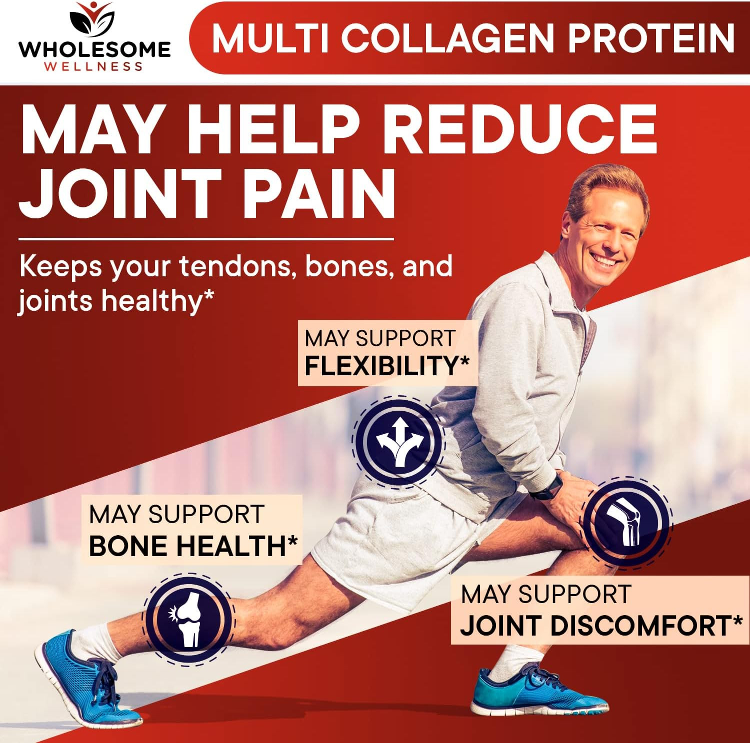 Wholesome Wellness Multi Collagen Protein Powder Hydrolyzed (Type I II III V X)