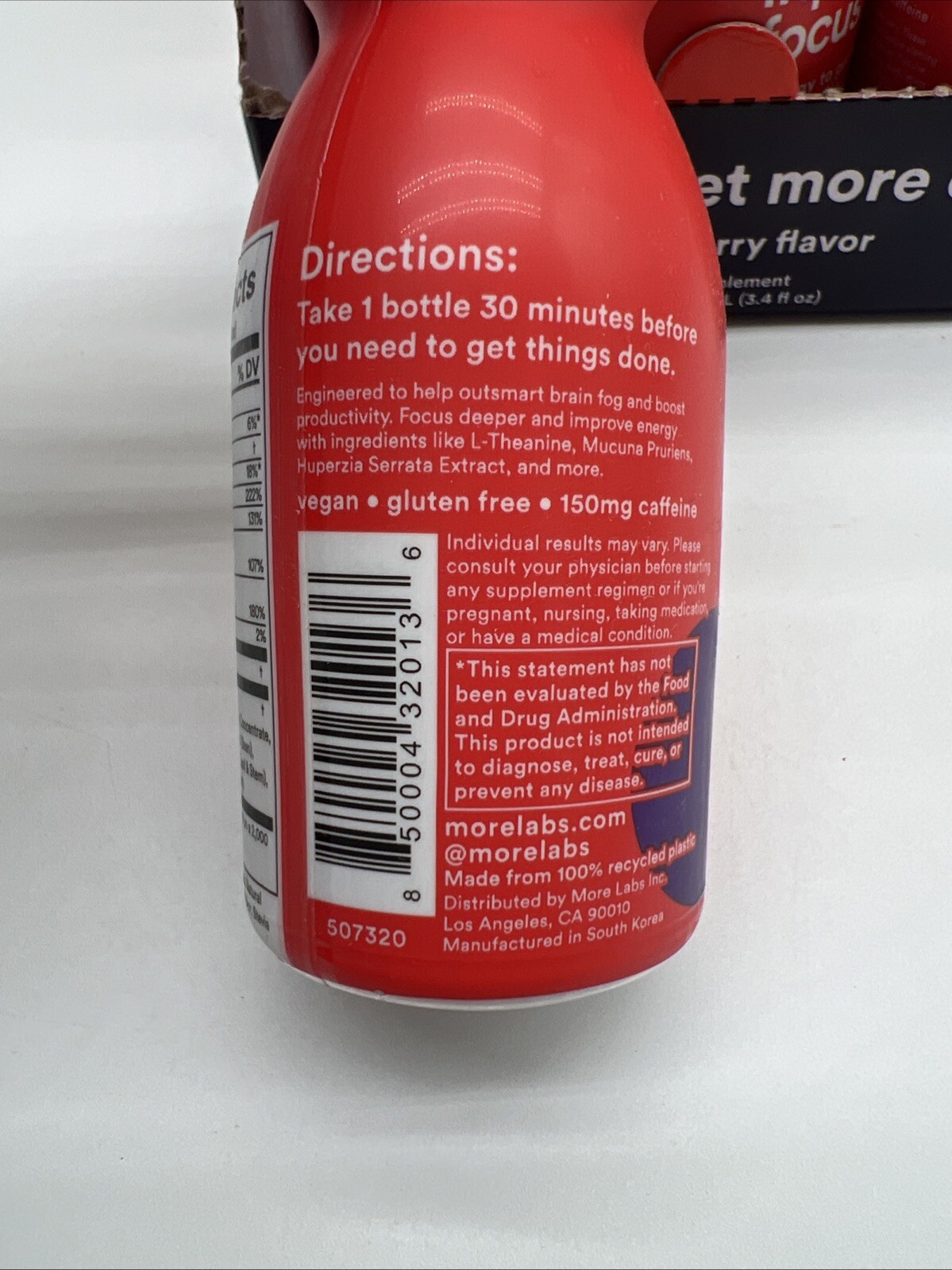 More Labs Liquid Focus Berry Flavored Supplement 3.4 Fl Oz (Pack of 6)