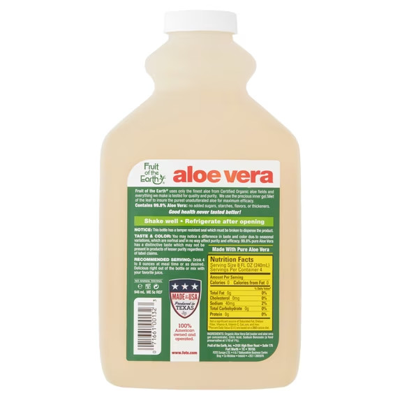 3 Fruit Of The Earth Aloe Vera Juice 100% Hand Cultivated Inner Gel Fillet 32oz