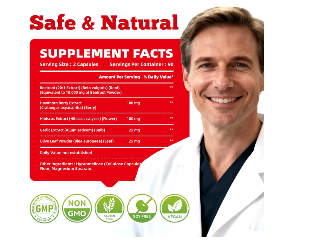 Super Beet Root Capsules Nitric Oxide Heart Health Blood Pressure 180 Veg Caps