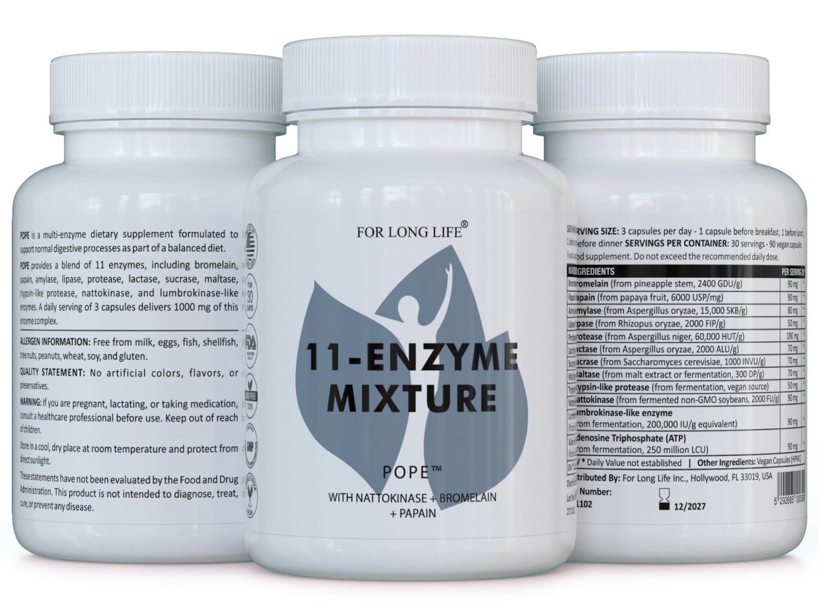 11-Enzyme Mix – POPE | Digestive Health & Natural Joint Support – Pack of 3