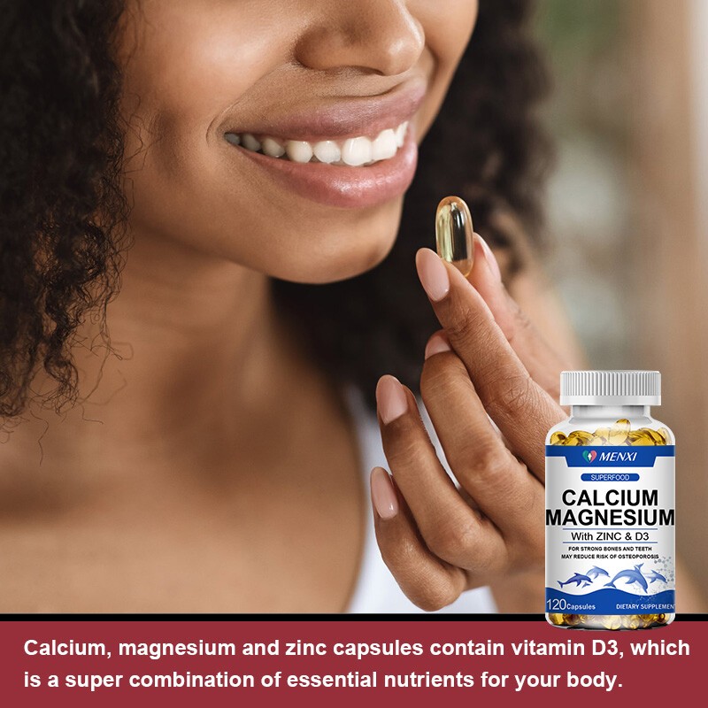 Calcium Magnesium Zinc & Vit D3 Capsules – Muscle & Bone Health, Immune Support