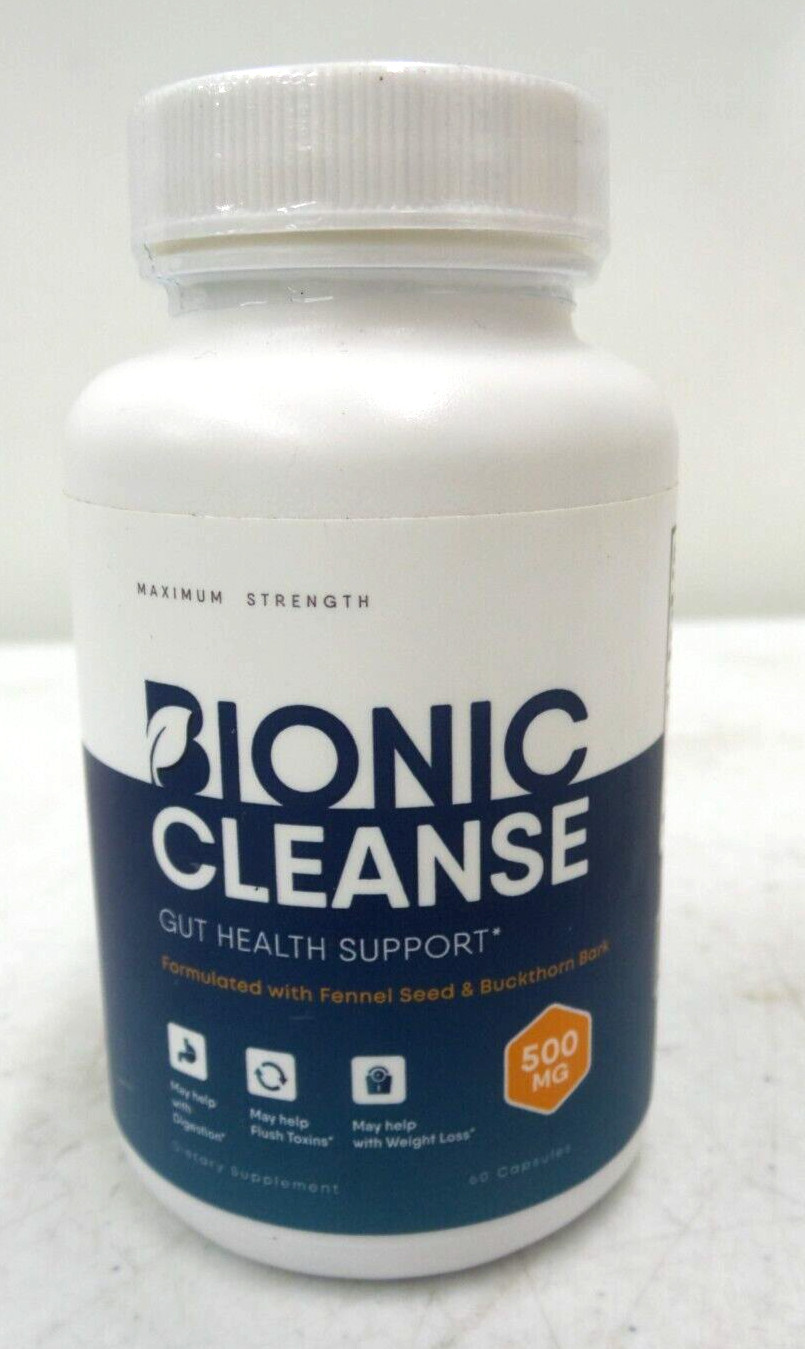 BIONIC CLEANSE Gut Health Support 500MG 60 Capsules Exp. 12/2025