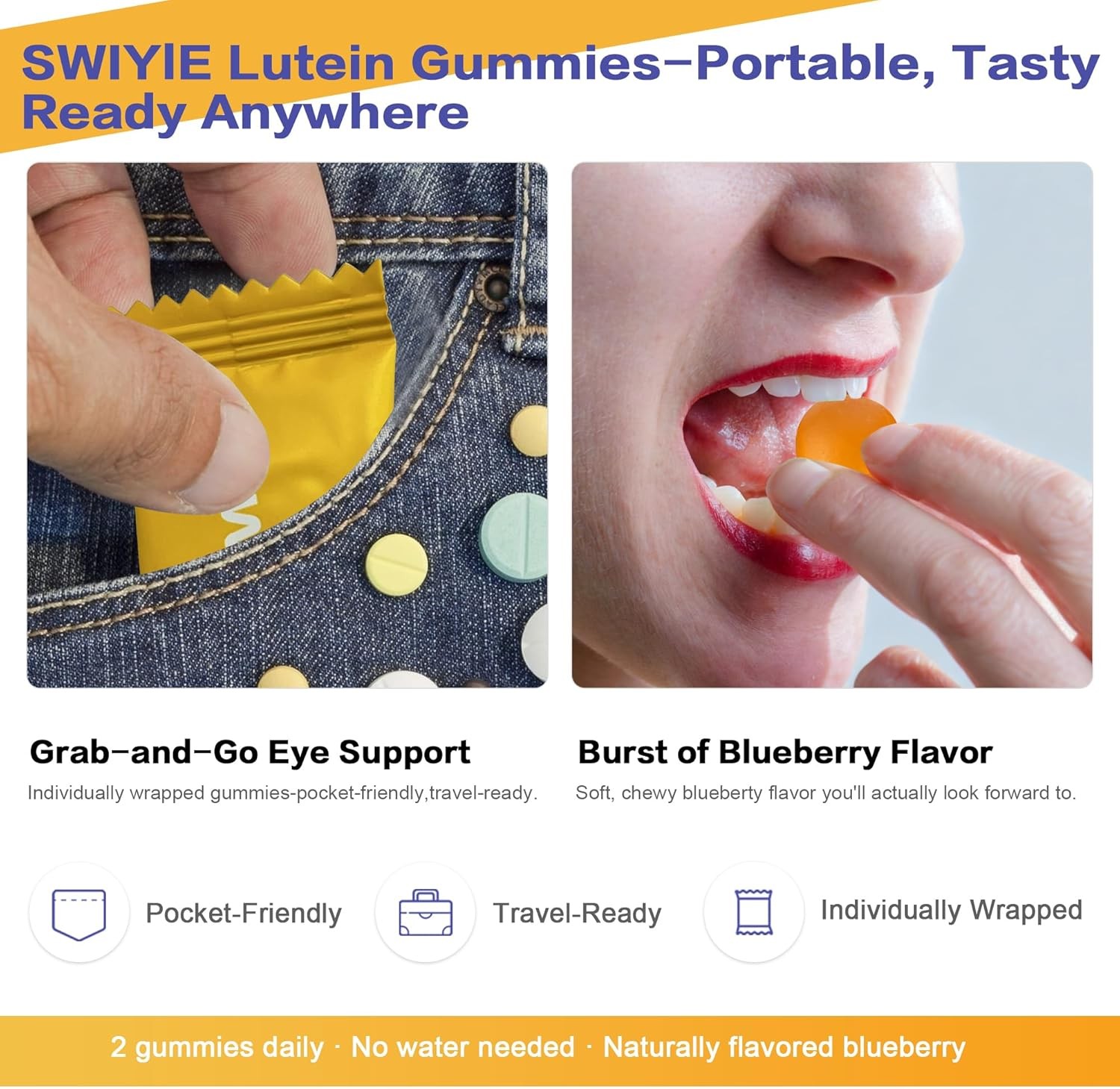 Lutein 60 Gummies C Eye Vitamin and Mineral Supplement with 20mg Lutein