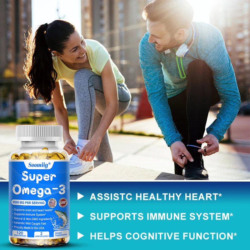 Omega 3 Fish Oil 5500mg 30/60/120Capsules; EPA/DHA Support Heart, Brain, Eyes