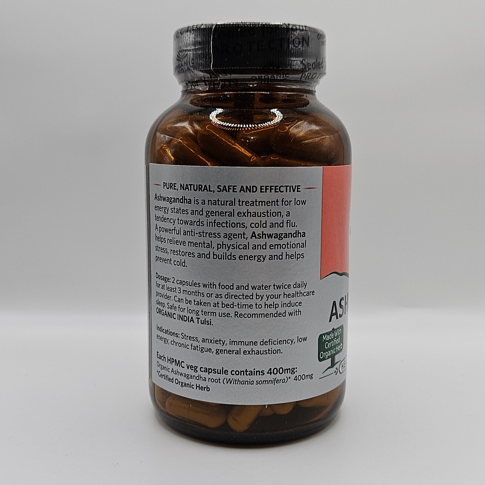 Organic India Ashvagandha EXP.6/2026 OFFICIAL USA 3 BOX 180 CAPS Healthy Stress