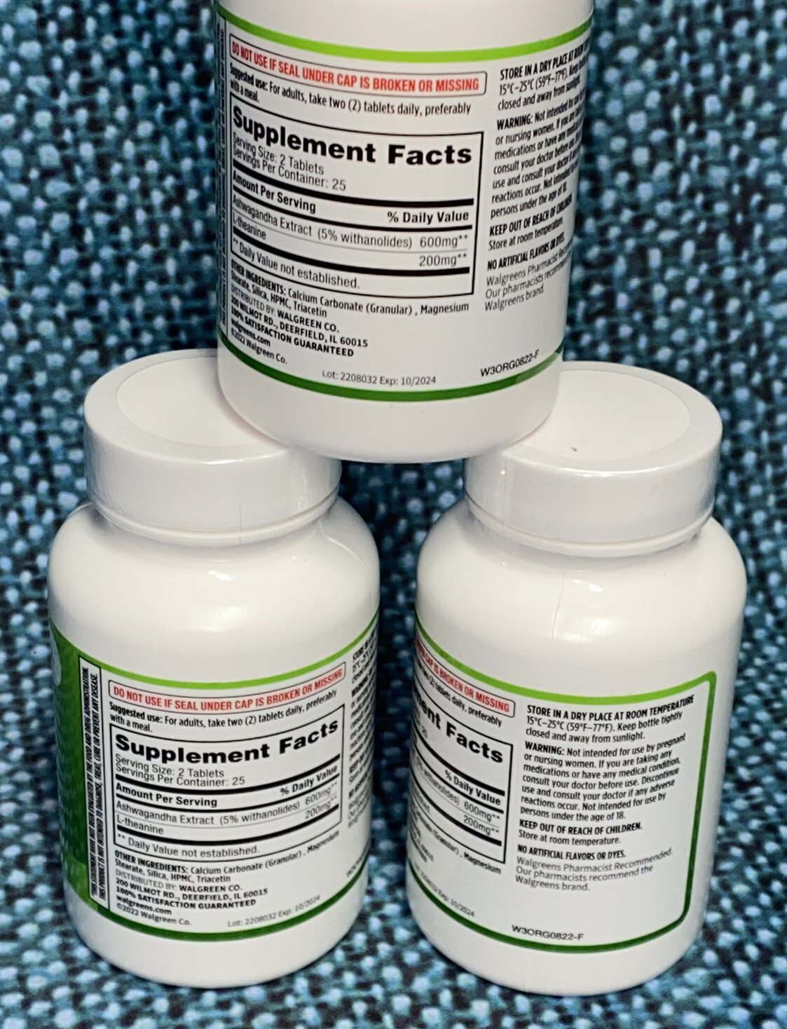 WALGREENS STRESS RELIEF 50 Tablets Each X3 Ships Fast
