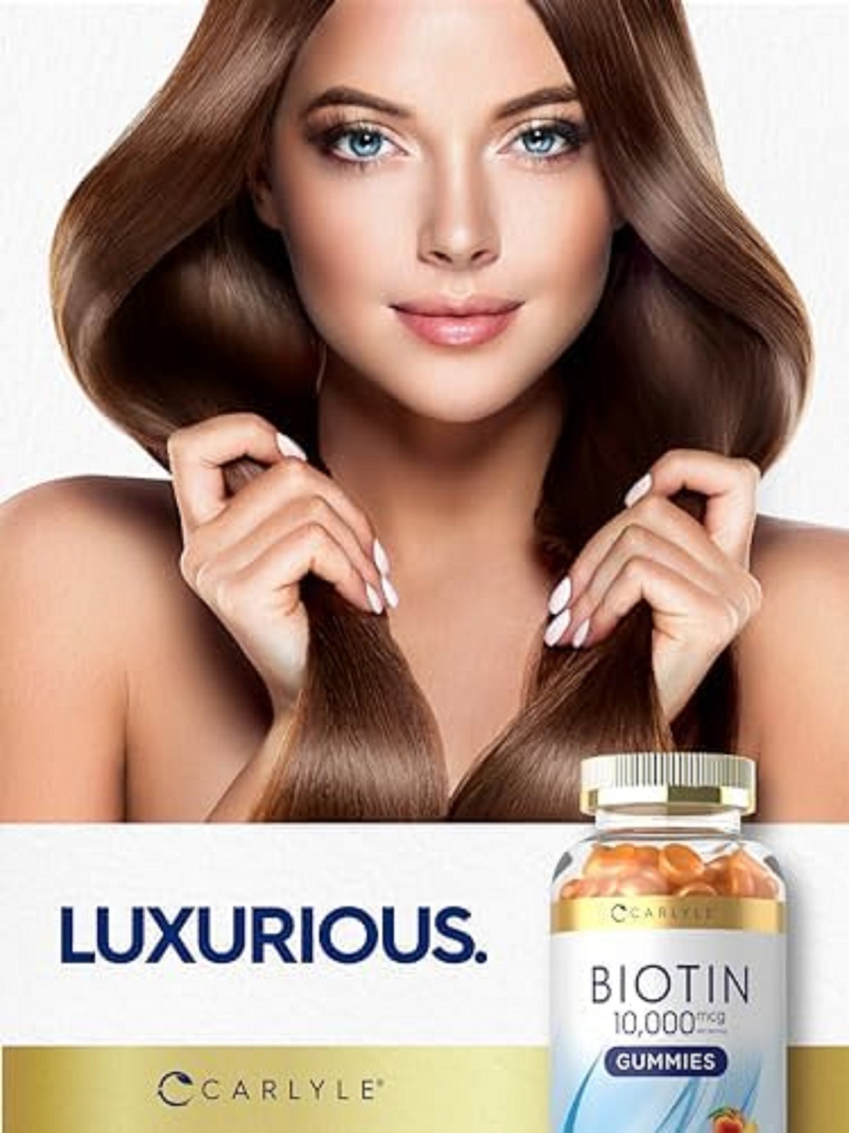 Biotin 10000Mcg Gummies | 100 Count | Peach Flavor Supplement | Vegan, Non-Gm…