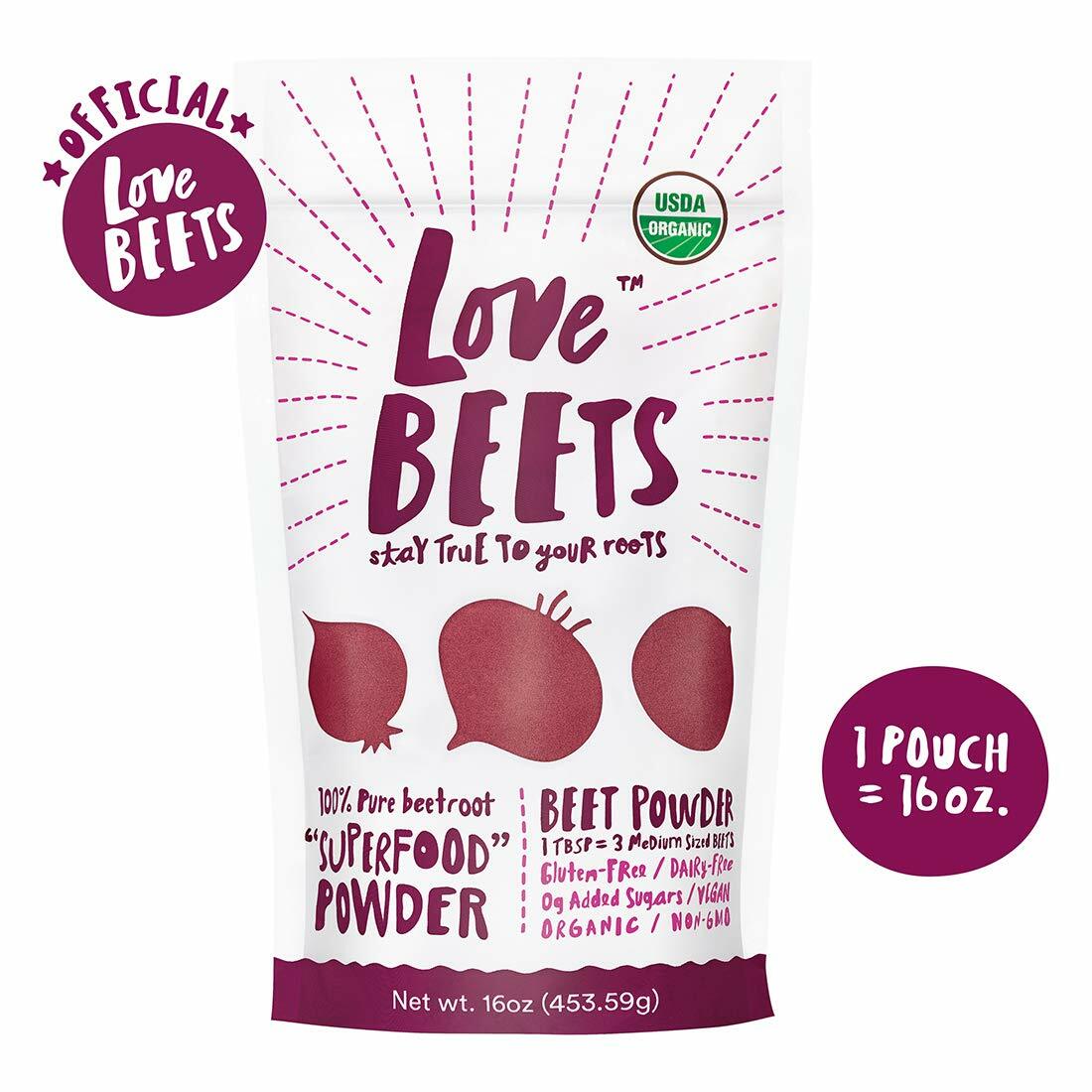 Love Beets Organic Beet Powder Nitric Oxide Boosting 1 Pound 90 servings