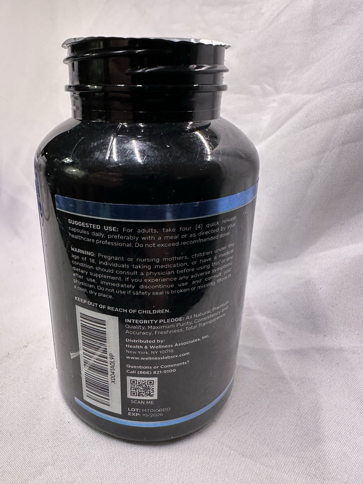 Wellness LabsRX Magnesium L-Threonate 3000 Mental Focus 120 caps 10/26 No Lid