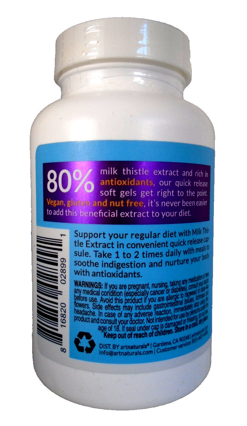 ArtNaturals Milk Thistle Extract 150MG – 200 Capsules