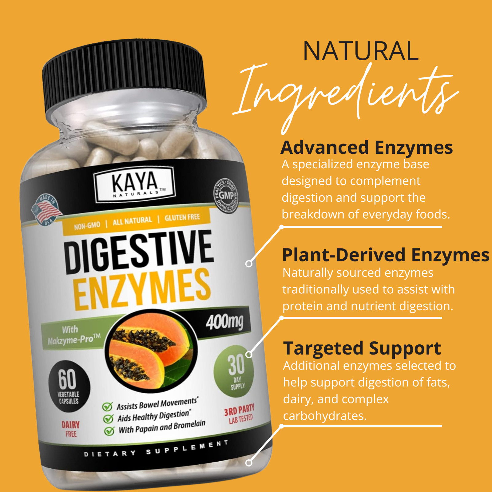 (2 Pack) Digestive Enzymes w/ Prebiotic & Probiotics, Gas, Constipation & Bloat