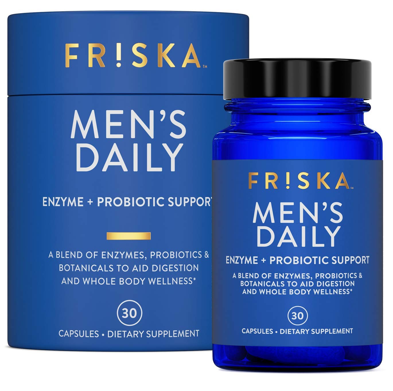 Friska Daily Digestive Enzymes with Probiotics for Men – Helps Break Down Pro…