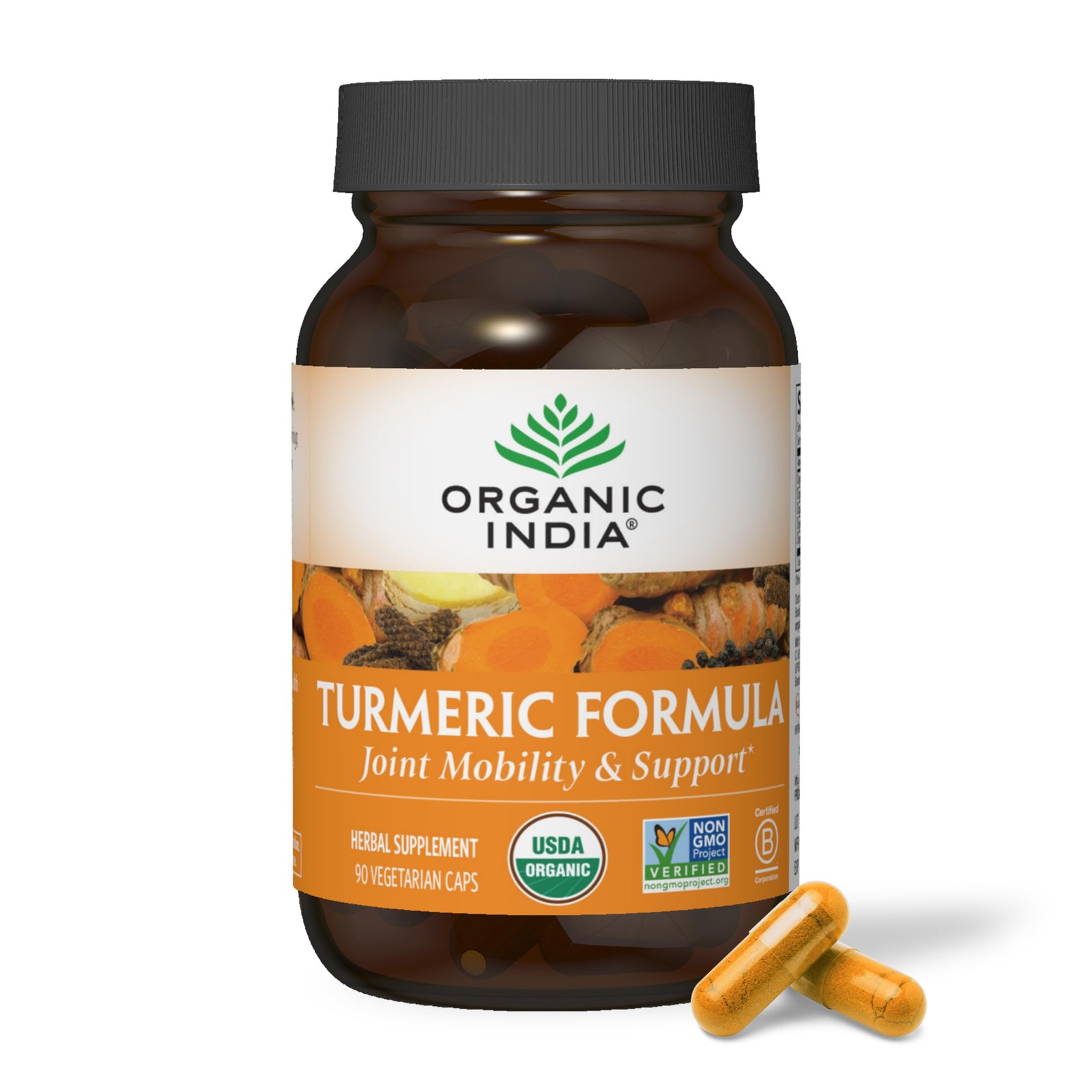 ORGANIC INDIA Turmeric Curcumin Herbal Supplement – Joint Mobility Immune