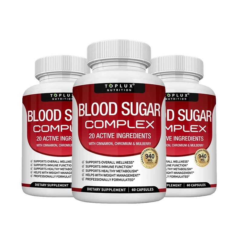 Blood Sugar Complex Capsules w/ Cinnamon, Bitter Melon & Chromium, Shipping Free